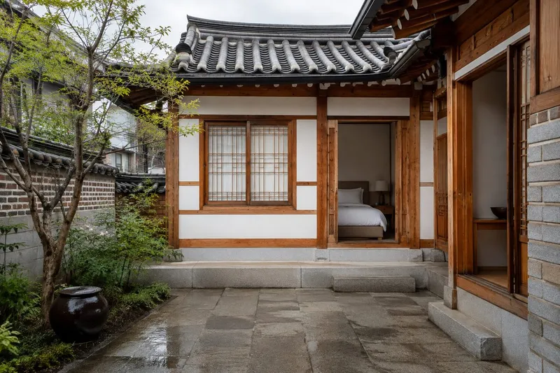 Illustrative Seoul stay planning scene; not a specific hotel.