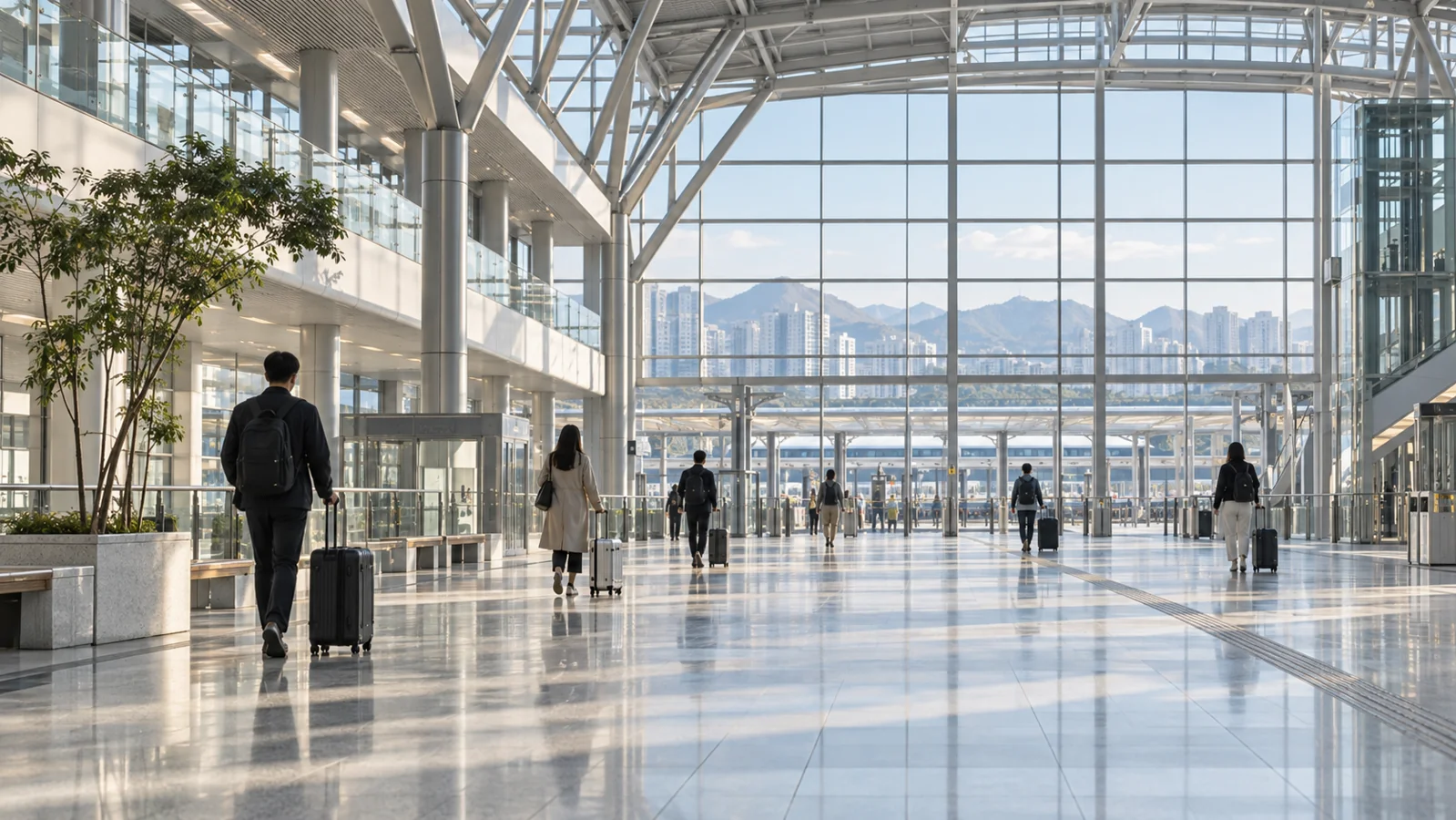 A conceptual view of a generic Korean rail-station concourse.